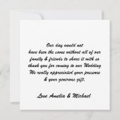 Elegante trouw-uitnodiging met aangepaste foto bedankkaart (Achterkant)