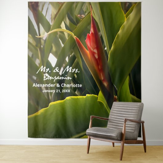 Elegante trouwbloem fotohoud-backdrop  wandkleed (In situ)