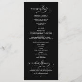 Elegante Trouwceremonie Orde Programma (Achterkant)