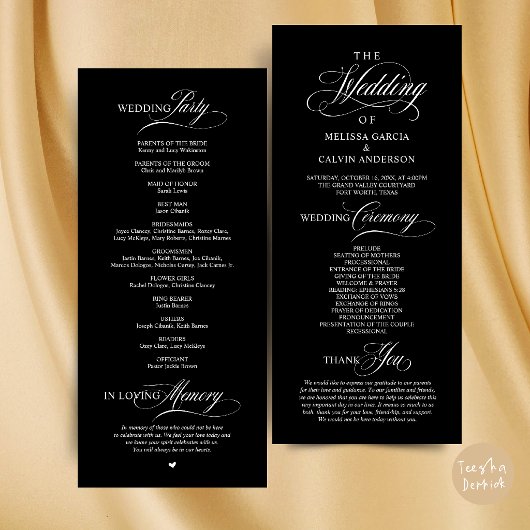 Elegante Trouwceremonie Orde Programma