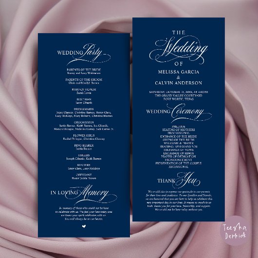 Elegante Trouwceremonie Orde Programma