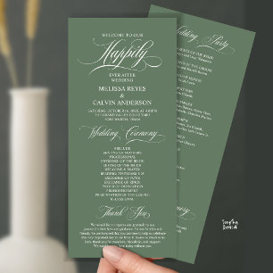 Elegante trouwceremonie volgorde, klasse Navy Blue Programma