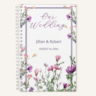 Elegante Trouwdag in de Wilde Bloementuin Notitieboek