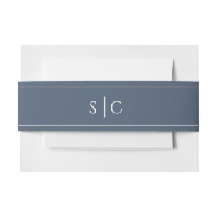 Elegante Trouwdag Moderne Monogram Eenvoudig Donke Uitnodigingen Wikkel