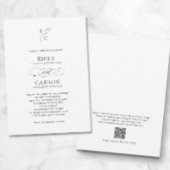 Elegante Trouwdag Moderne Monogram Logo QR-code Kaart