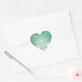 Elegante trouwdatum Bloemig Hart Mint Groen Sticker (Envelop)