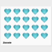 Elegante trouwdatum  Damask Blauw Hart Sticker (Vel)