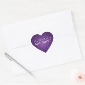 Elegante trouwdatum Liefde bloeien Paarse Hart Sticker (Envelop)