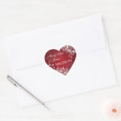 Elegante trouwdatum  wervelt rood hart sticker (Envelop)