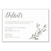 Elegante trouwdetails kaarten grijs bloemmotief (Voorkant)