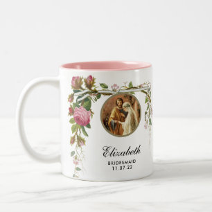 Elegante trouwfeest bruidsmeisje shower rozen tweekleurige koffiemok
