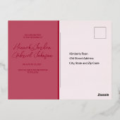 Elegante trouwfolie Save the Date-ansichtkaart Folie Uitnodiging Briefkaart (Achterkant)