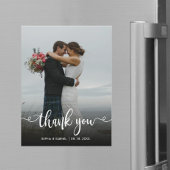 Elegante Trouwfoto Bedankt Magnetische Kaart