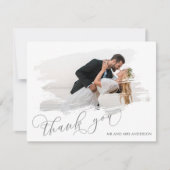 Elegante Trouwfoto Bedankt Script (Voorkant)