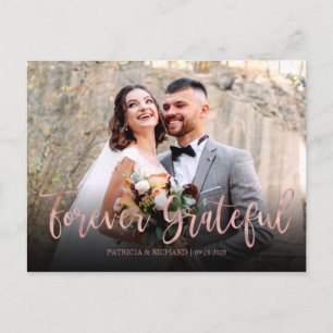 Elegante Trouwfoto Dankkaart Voor Altijd Dankbaar Briefkaart