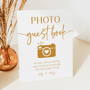 Elegante trouwfoto gast boek tafel reclamebord met voetstuk