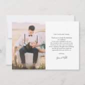 Elegante trouwfoto handgeschreven bedankkaart (Achterkant)