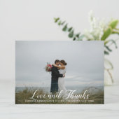Elegante trouwfoto Liefde & Bedankt Wit Script (Staand voorkant)