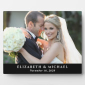 Elegante Trouwfoto met Eigen Tekst Fotoplaat (Voorkant)