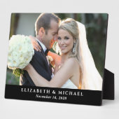 Elegante Trouwfoto met Eigen Tekst Fotoplaat (Zijkant)