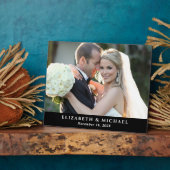 Elegante Trouwfoto met Eigen Tekst Fotoplaat (Zijkant)