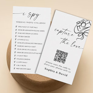 Elegante Trouwfoto's Leggen De Liefde Vast QR-code Informatiekaartje