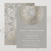 Elegante trouwjubileum uitnodigingen goud folie (Voorkant / Achterkant)