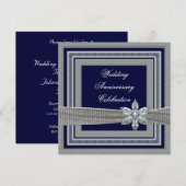 Elegante trouwjubileumfeestuitnodiging kaart (Voorkant / Achterkant)