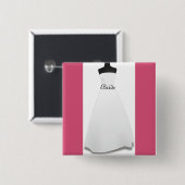 Elegante trouwjurk bruid knoop cadeau vierkante button 5,1 cm (Voorkant /achterkant)