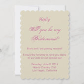 Elegante Trouwjurk Bruidsmeisje Kaart (Achterkant)