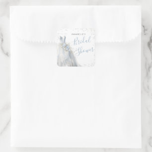 Elegante Trouwjurk Bruidsuitnodiging Vierkante Sticker