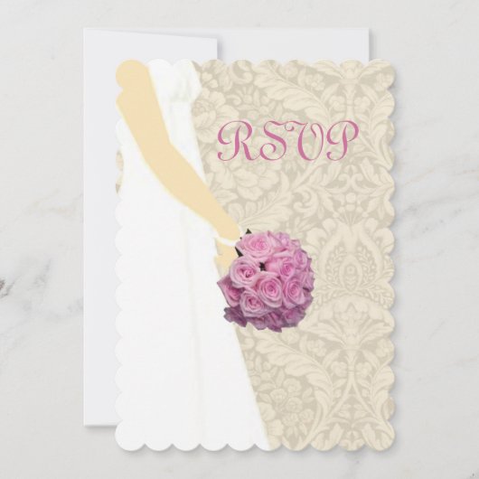 Elegante Trouwjurk Reactiekaart Kaart (Voorkant)