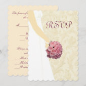 Elegante Trouwjurk Responskaart Kaart (Voorkant / Achterkant)