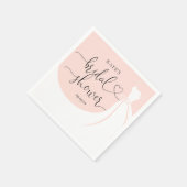 Elegante Trouwjurk Roze Bruidsborrel Uitnodiging Servet (Hoek)