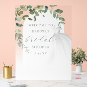 Elegante trouwjurk Vrijgezellenfeest Welkom Acryl Bord