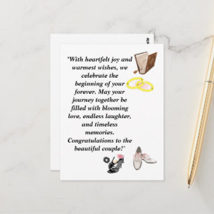 Elegante Trouwkaart – Chic Zwarte Hakken met Roze Briefkaart