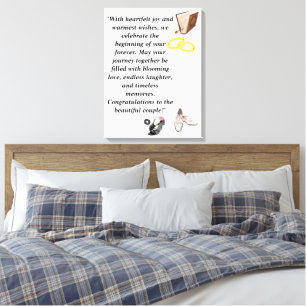 Elegante Trouwkaart – Chic Zwarte Hakken met Roze Canvas Afdruk