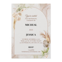 Elegante Trouwkaart met Bloemen