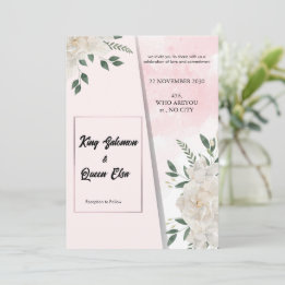 Elegante Trouwkaart met Bloemenmotief Kaart