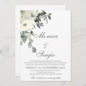 Elegante Trouwkaart met Groene Accenten in het Spa Kaart (Voorkant / Achterkant)