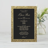 Elegante trouwkaart met open bar menu (Staand voorkant)