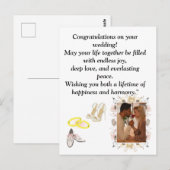 Elegante Trouwkaart | Romantisch Bloemendesign Briefkaart (Voorkant / Achterkant)