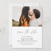 Elegante trouwkaart 'Save the Date' met foto Minim Save The Date (Achterkant)