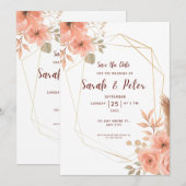 Elegante Trouwkaart Save The Date Minimaal Design Kaart (Voorkant / Achterkant)