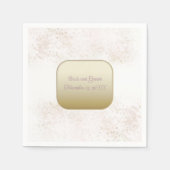 Elegante trouwkabouterijm in roze en goud servet (Voorkant)