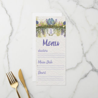 Elegante Trouwmenu Kaart 4x9. 5