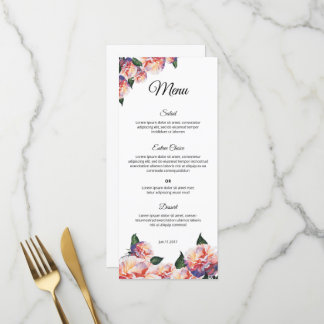 Elegante trouwmenu sjabloon – Printbaar ontwerp Menu
