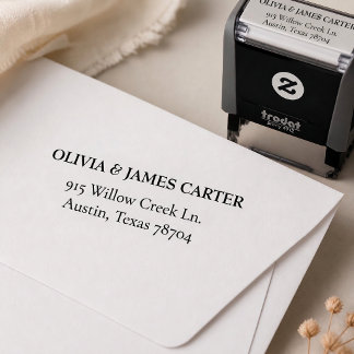 Elegante Trouwnaam Retouradres Zelfinktende Stempel