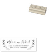 Elegante Trouwnamen Botanisch Terugkeeradres Rubberstempel (Gestempeld)