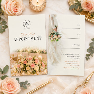 Elegante Trouwplanner Afspraakkaart met Bloemen Afsprakenkaartje